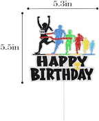 Running Happy Birthday Cake Topper Cross Country or Marathon Party Birthday Cake Decor Marathon Running Birthday Party Supplies
