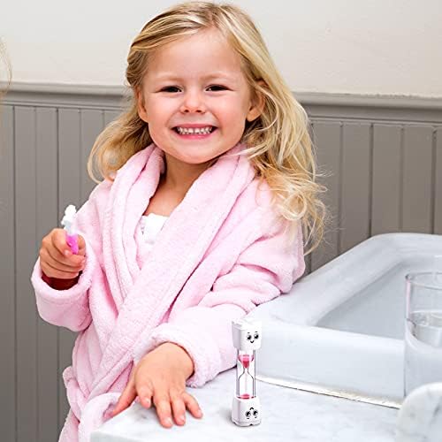 Weewooday 4 Pieces Toothbrush Timer 2 Minute Sand Timer Smile Pattern Tooth Brushing for Proper Tooth Brushing Oral Hygiene(Blue, Pink, Yellow, Green)