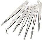 Utoolmart ST-13 Stainless Steel Tweezers Micro-magnetic Straight and Curved Pointed Tip Tweezers Maintenance Tool For False Eyelash Forceps Watchmaker Repair Tool with Card Bag 3pcs
