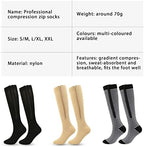 Valcatch 5 Pairs Zipper Compression Socks for Women Men 20-30 mmHg Support Hose Stockings Calf Knee High Running Walking