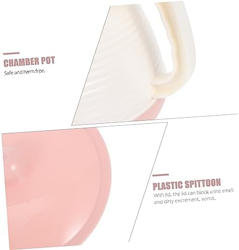 1set Portable Covered Spittoon for Elderly and Boy Girl Practical Chamber Pot Non- Handle for Home Use Easy to Isolation Plastic Material