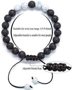 Hamoery Men Women 8mm Lava Rock Aromatherapy Anxiety Essential Oil Diffuser Bracelet Braided Rope Natural Stone Yoga Gifts Beads Bracelet Bangle-21017