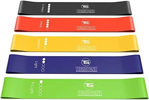 TechStone Resistance Bands Set – 5 Levels Loop Exercise Bands for Men & Women, Elastic Workout Bands for Home Gym, Training, Yoga & Fitness, Carry Bag Included