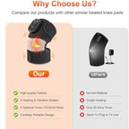 Cordless Heated Knee Massager, FSA Eligible 3-in-1 Wearable Wrap for Knee, Elbow and Shoulder, Rechargeable Heat and Vibration Massager, 6 Heat Levels, 3 Massage Modes