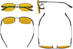 Eyekepper Computer Glasses Men Women - Blue Light Blocking Reading Glasses with Amber Tinted Filter Lens - Memory Titamiun Readers - Half Rim,Black +1.00