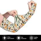 Cooling Arm Sleeves for Men Women Uv Protection - Fashion Cute Cartoon Dinosaur Print Breathable Gardening Compression Tattoo Sleeves to Cover Arms for Women Men with Thumb Hole