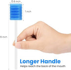 300 Pcs Disposable Oral Swabs – Longer Handle Dental Sponge Swabs for Mouth Cleaning – Unflavored & Individually Wrapped, Soft Foam Mouth Swabs for Daily Oral Hygiene & Personal Care (Blue 300)