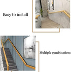 Wooden Stair Handrail for Elderly & Disabled, 18ft Non-Slip Pine Safety Handle with Bracket, Sturdy Support for Stairs & Home, Easy Installation, Enhanced Safety & Comfort