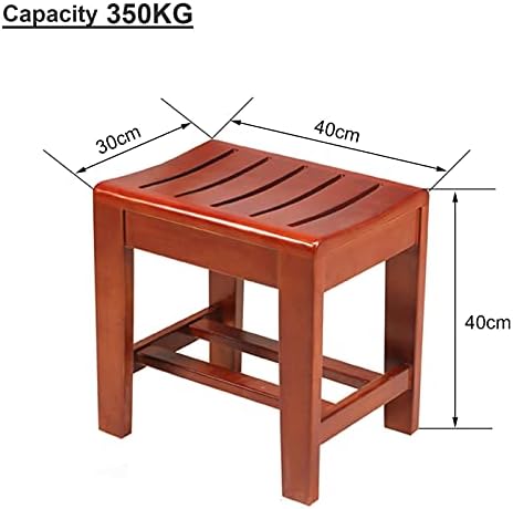 Shower/Bath Stools Wooden Bathroom Bench Shower Foot Rest for Bathtub Shaving Legs Spa Sauna Seat Bathing Seat Waterproof Non-Slip for The Elderly Disabled, 40×30×40cm