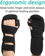 Fanwer Stroke Resting Hand Splint - Night Immobilizer Wrist Finger Brace for Flexion Contractures, Functional 5 Finger Stabilizer Wrap - for Muscle Atrophy Rehab, Arthritis, Tendonitis (Left, Large)