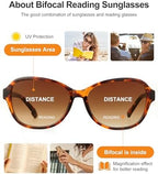 3 Pack Bifocal Reading Sunglasses for Women,2 in 1 Sun Readers with Spring Hinge & UV400 Protection