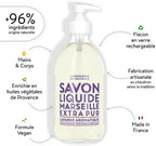 Compagnie de Provence Savon de Marseille Extra Pure Liquid Soap - Aromatic Lavender - 16.7 Fl Oz Glass Pump Bottle