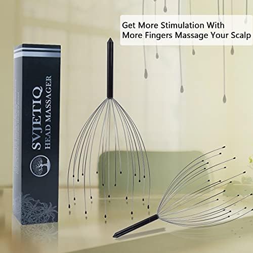 Svjetiq 2 Pack Head Massager Scalp Massager 20 Fingers Handheld Scalp Scratcher Head Scratcher Stress Relax for Deep Relaxing, Christmas Gift Stocking Stuffers for Men Women Adults