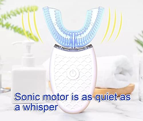Electric Toothbrush Adults - U-Shaped Toothbrushes for Teeth Whitening - 360° Mouth Cleansing Hands Free Gums Protection Waterproof,D