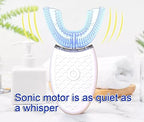 Electric Toothbrush Adults - U-Shaped Toothbrushes for Teeth Whitening - 360° Mouth Cleansing Hands Free Gums Protection Waterproof,D