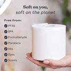 Betterway Bamboo Toilet Paper 3 Ply - Sustainable Toilet Tissue - 60 Long-Lasting Rolls - 360 Sheets Per Roll - Septic Safe - Organic, Plastic Free - FSC Certified - PFAS Free