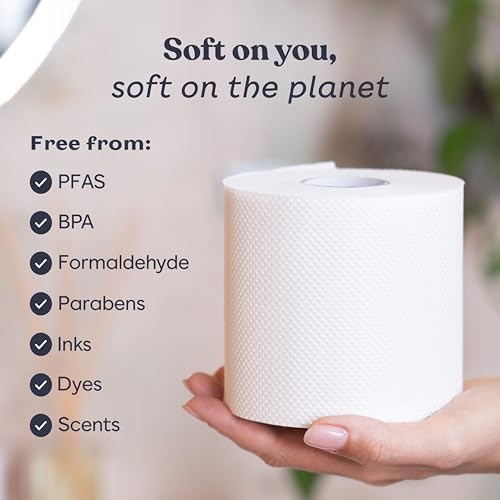 Betterway Bamboo Toilet Paper 3 Ply - Sustainable Toilet Tissue - 24 Long-Lasting Rolls & 360 Sheets Per Roll - Septic Safe - Organic, Plastic & PFAS Free - FSC Certified