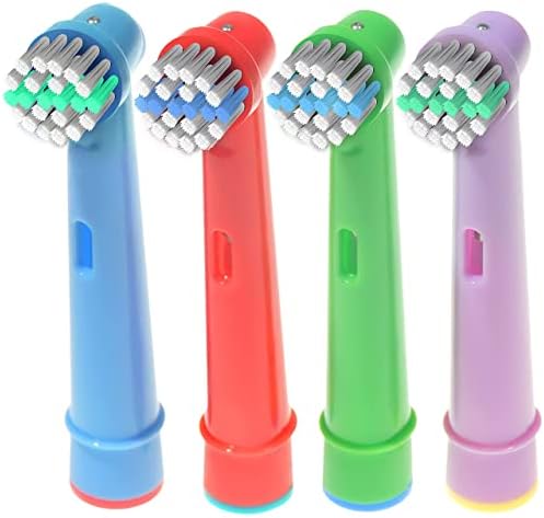 Kids Replacement Toothbrush Heads Compatible with Oral-B Electric Toothbrushes, 4-Pack – Soft Bristles, Small-Size Heads for Sensitive Cleaning