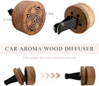 KVAEY 2 PCS Wood Car Essential Oil Diffuser, Wooden Aromatherapy Essential Oils Diffuser with Vent Clip, Wood Vent Clip Air Freshener for Vehicle Office Home Bedroom (Lucky Stamen)
