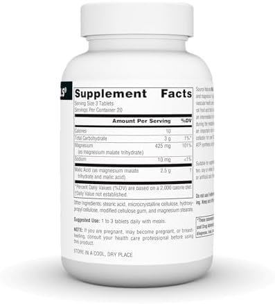 Source Naturals Malic Acid, Supports Muscles and Energy Production*, 2,500 mg - 60 Tablets