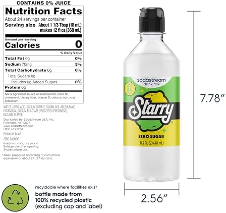 SodaStream® Starry Zero® New Pour Bottles Beverage Mix 14.9 Fl Oz (Pack of 4)