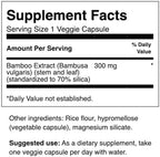 Swanson Bamboo Extract - Natural Hair, Skin and Nails Supplement - 70% Silica Content Supporting Collagen Formation & Bone Growth - (60 Veggie Capsules, 300mg Each)