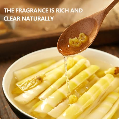 Pickled Pepper Bamboo Shoot Tips,Hand Peeled Bamboo Shoots,Chinese Specialty Crispy Bamboo Shoots,Ready to Eat Casual Snacks,for Breakfast Side Dishes Snack and Salad（90gx3bag）