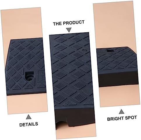 1pc Outdoor Use Slope Ramp Pad Pe Rubber Triangle Mat for Wheelchairs Vehicles and Heavy Loads Slip Design Black