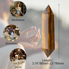 YATOJUZI 3.5" Tiger's Eye Healing Crystals Wand Natural Crystals and Healing Stones Large Hexagonal Crystal Points for Meditation Divination Reiki Energy Balancing 1PCS