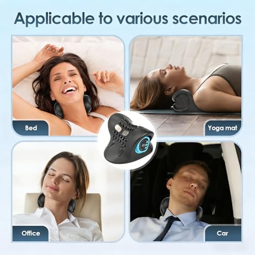 Z6 2026 3-in-1 Neck Shoulder Massager with Heat & Pulse, Deep Tissue Kneading Pillow, Remote Control, Portable Travel Neck Relaxer for Pain Relief in Office/Car/Home Use