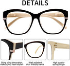 OCCI CHIARI Oversized Reading Glasses for Women Stylish Square Round Readers 1.0 1.25 1.50 1.75 2.0 2.25 2.50 2.75 3.0 3.5