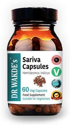 DR WAKDE'S Sariva Capsules (Hemidesmus indicus) I 100% Herbal I 60 Veggie Capsules I Ayurvedic Supplement