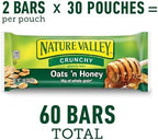Nature Valley Crunchy Oats 'n Honey Granola Bars, 60 Bars, 44.7 OZ (30 Pouches)