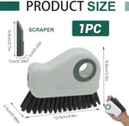 2-in-1 Window Groove Cleaning Brush, Handheld Crevice Cleaner Tool with Dustpan, Sliding Door Track Cleaning Brushes for Keyboard Blind Gap Corner Detail Sweeper Space