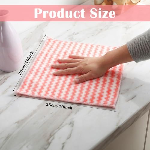 100 Pack Microfiber Cleaning Cloth, Soft Absorbent Rags 10" x 10" Kitchen Towels Double-Sided Wash Cloths for Home House Kitchen Dish Drying Washing Window Cleaning Supplies
