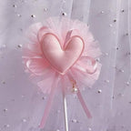Rose Gold Happy Birthday Cake Topper Set 5PCS Heart Pink Pearls Cupcake Toppers for Girls Women Princess Party Decorations Supplies
