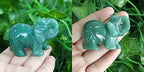 2" Green Aventurine Elephant Decor Healing Crystal Cute Polished Natural Stone Hand-Carved Sculpture Statue Figurines Gemstone Energy Hippie Home Room Office Desk Decoration Gifts for Women Men