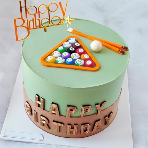 Toddmomy 2 Sets Pool Table Cake Topper: Billiard Cake Topper Decorations For Birthday Party Decoration, Diy Baking Supplies