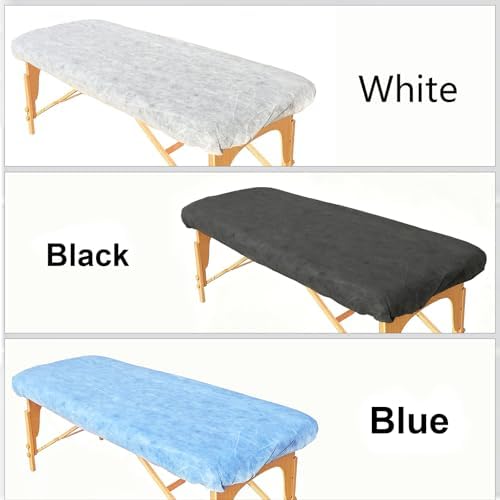 ZMDREAM Disposable Fitted Massage Table Sheets Bed Covers for Massage Beauty Tatoo 82 x 35 inches Black/20