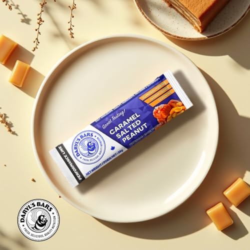 Daryl's Bars, Caramel Salted Peanut On the Go Whey Protein Bars, Gluten Free, 22gr of Protein Snack, Meal Replacement, Pack of 1