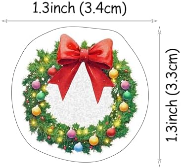 50 PCS Edible Christmas Wreath Cupcake Toppers with Berries and Red Bow Wafer Paper Christmas Wreath Cake Toppers Merry Xmas Party Decorations for Xmas Theme Baby Shower Birthday Party Decor Supplies