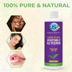 US+ 32oz 100% Pure Vegetable Glycerin - Pharmaceutical & Food Grade (USP) - All-Natural Moisturizer & Cleanser - For Skin, Hair, Soaps and More