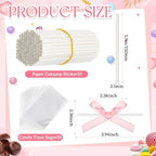 Honoson 50 Sets Cake Pop Sticks and Wrappers Kit with Clear Cake Pop Bags, 6 Inch Paper Lollipop Sticks and Bows for Cakepops, Candy and Chocolate, Mother's Day, Wedding and Party Favors (Pink)