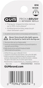 GUM Proxabrush Go-Betweens Refills - Wide - Compatible with GUM Permanent Handle - Reusable Interdental Brushes - Soft Bristled Dental Picks, 8 Count (Pack of 6) 48 Total