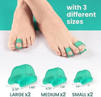 Welnove Hammertoe Corrector - 6 Pack Toe Splints - Soft Gel Toe Straighteners - Realign Bent, Curled, Crooked, Claw, Hammer Toes, 3 Different Sizes (Green)