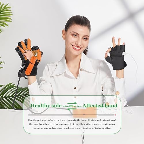 Smart Rehab Glove Robot Finger and Hand Function Workout Recovery Device Arthritis Stroke Hemiplegia Hand Paralysis Patients Physiotherapy Device Relieve Hand Stiffness