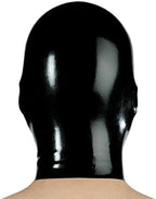 Latex Hood Mask with Full Face Closed Eyes Open Mouth and Nose Cosplay Party Latex Mask