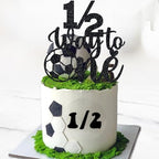 Soccer 1/2 Way to One Cake Topper half birthday decoration baby boys girls 6 month birthday party supplies