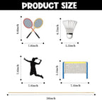 Set of 16,Badminton Theme Centerpiece Sticks,Boy Kid Birthday Table Toppers,Badminton Lovers Party Decorations, Sports Party Happy Birthday Cake Picks for Sportsman.
