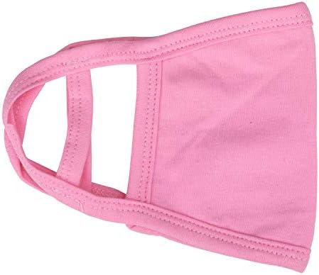 Trimming Shop Unisex Face Mask Reusable Washable Face Covering for Adults 2 Ply Face Mask, Cotton Face Mask Breathable Safety Mask Protection from Pollution, Pink, 17cm x 12cm, 1pc